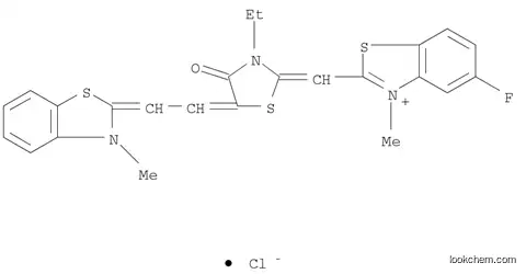 Molecular Structure of 1198587-10-8 (Benzothiazolium, 2-[[3-ethyl-5-[2-(3-methyl-2(3H)-benzothiazolylidene)ethylidene]-4-oxo-2-thiazolidinylidene]methyl]-5-fluoro-3-methyl-, chloride (1:1))